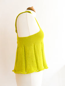 Knitting Tutorial: Pattern PDF & Video Course for Ruffled Knitted Summer Top Size M-L by NinElDesign