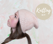 Load image into Gallery viewer, Beginner Knitting Kit, Super Chunky hat kit, knitting kit for beginners, Chunky knit beanie kit, Christmas gift
