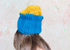 Slouchy Beanie Knitting Pattern, Knitting Pattern Hat, PDF pattern, Instant Download, Chunky yarn, Color Pop Super Chunky Hat